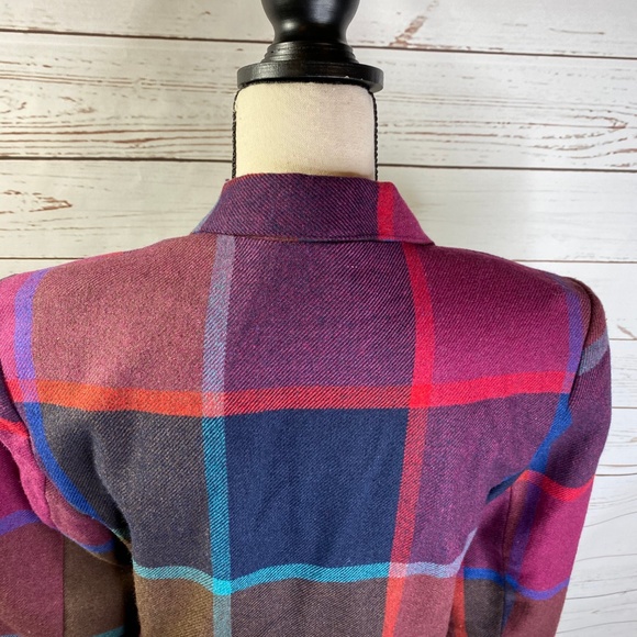 Vintage 80's City Girl Plaid Cropped Blazer 9/10 - Picture 5 of 8